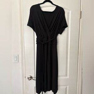 Talbots black faux wrap dress with belt size 2X